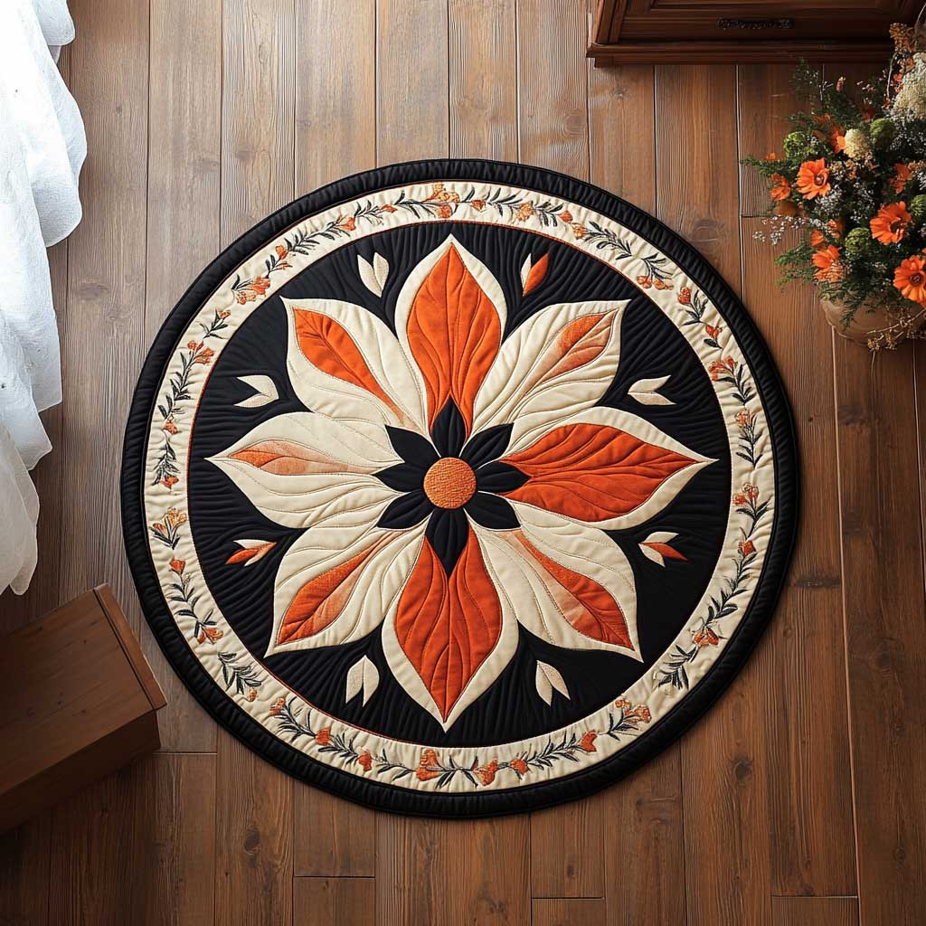 Modern Flower WN2804043CL Quilted Round Mat