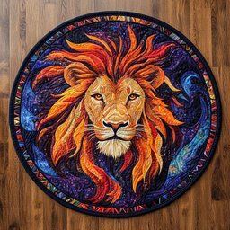 Vibrant Lion WX2904048CL Quilted Round Mat