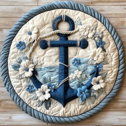 Anchor Flower CW2804001CL Quilted Round Mat