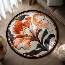 Terracotta Flower WN2804065CL Quilted Round Mat