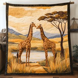Giraffe African WP2404021CL Quilted Round Mat