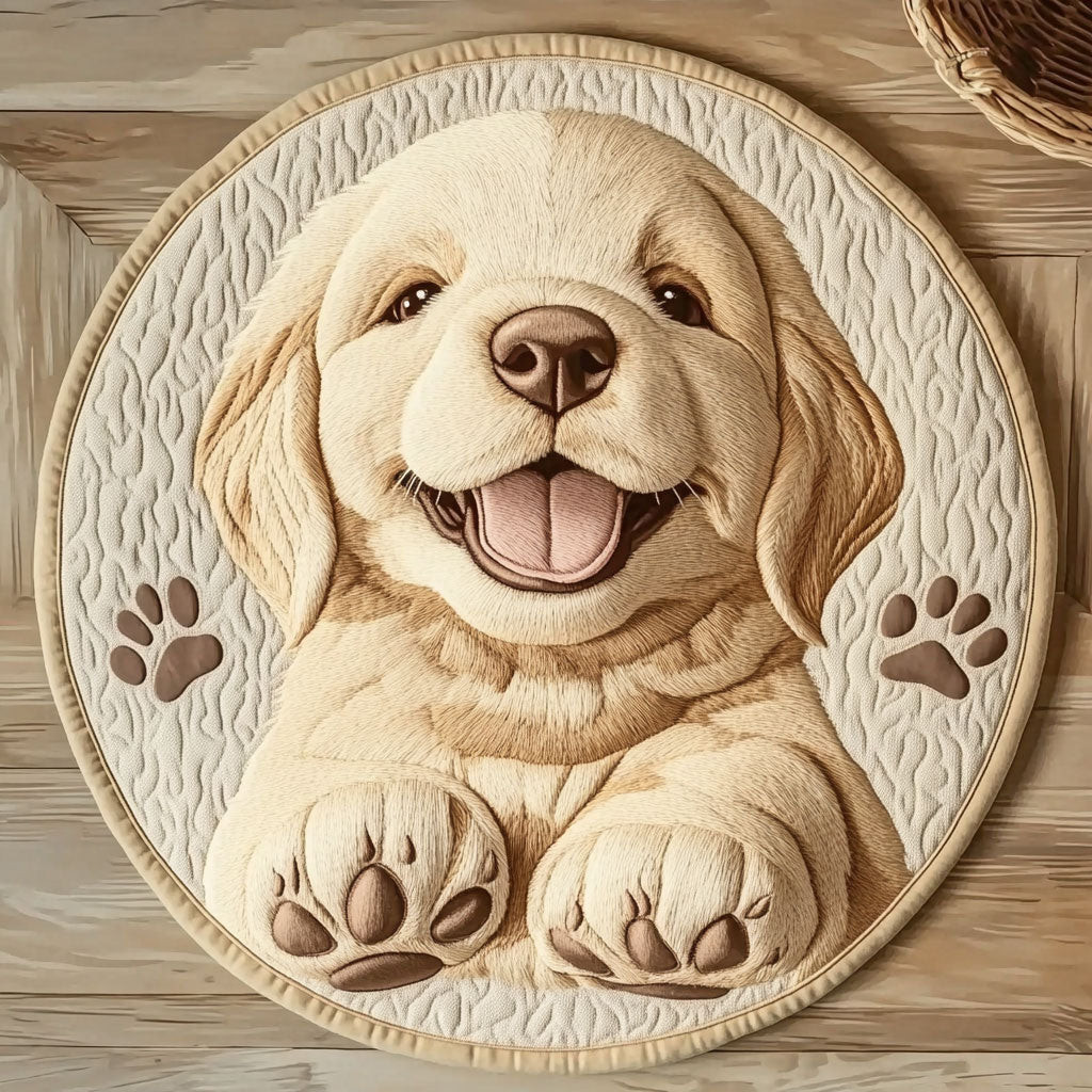 Cheerful Labrador CP2804004CL Quilt Round Mat