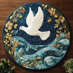 Heavenly Dove CM2904006CL Quilted Round Mat