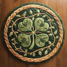 Lucky Symbol CQ3004027CL Quilted Round Mat