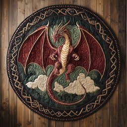 Fairy Dragon CQ3004031CL Quilted Round Mat