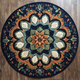 Mystic Floral CP0505007CL Quilt Round Mat