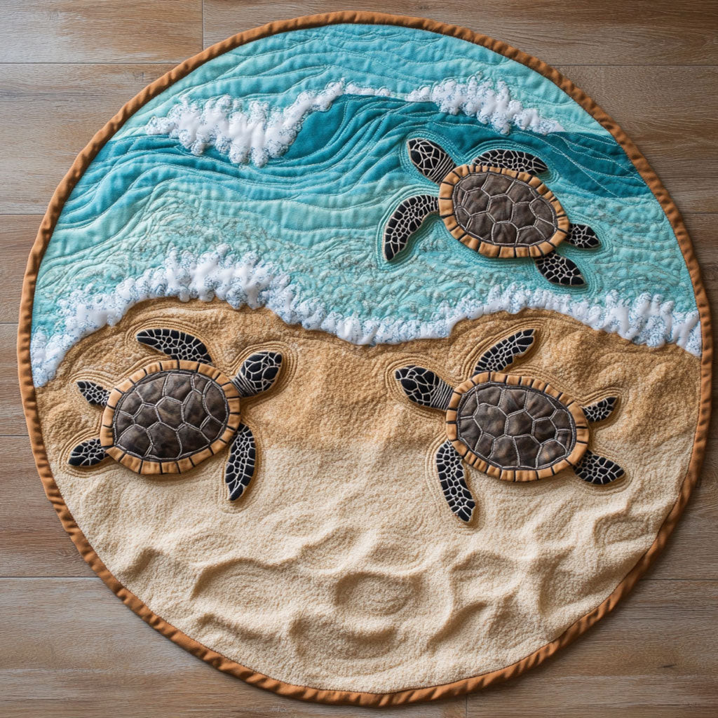 Slide To Sea CP3004009CL Quilt Round Mat