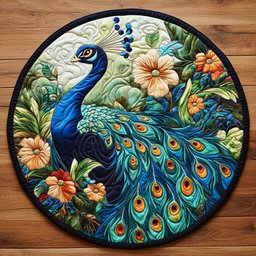 Peacock Magic CW2804021CL Quilted Round Mat