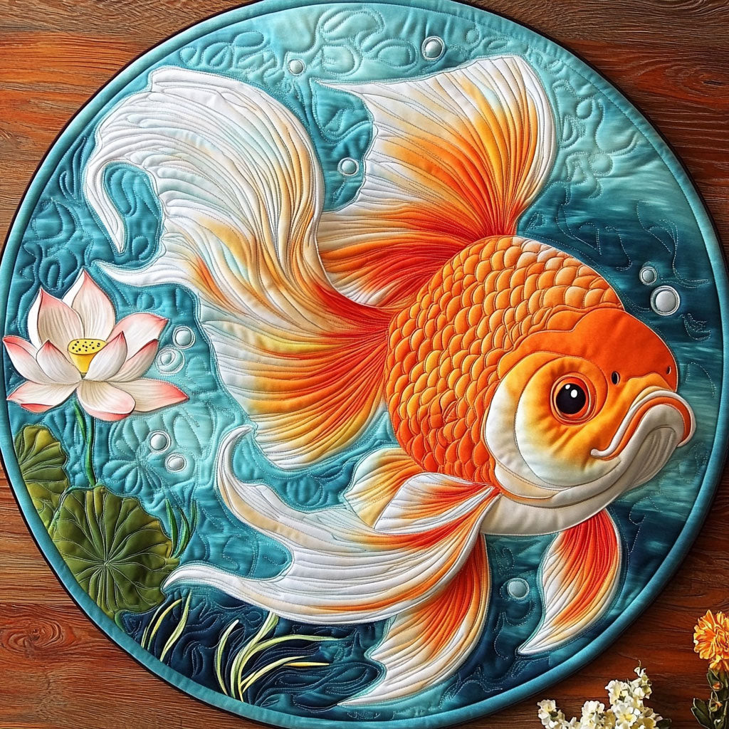 Beautiful Goldfish CP2904006CL Quilt Round Mat