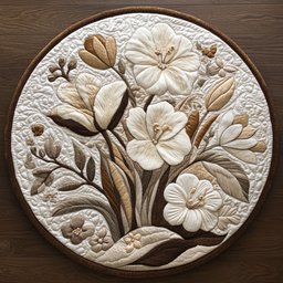 Elegant Flower CP3004003CL Quilt Round Mat