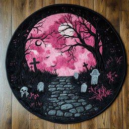 Eternal Graveyard WN2804032CL Quilted Round Mat