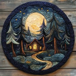 Moonlit Path CP3004006CL Quilt Round Mat