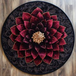 Midnight Dahlia WN2904033CL Quilted Round Mat