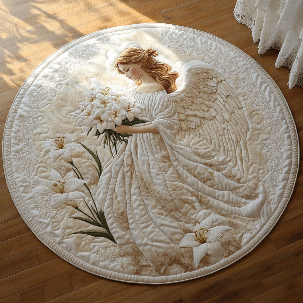 Lilies Peaceful CP2904001CL Quilt Round Mat