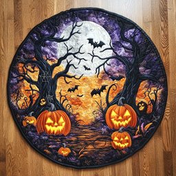 Halloween Nightfall WN2904019CL Quilted Round Mat