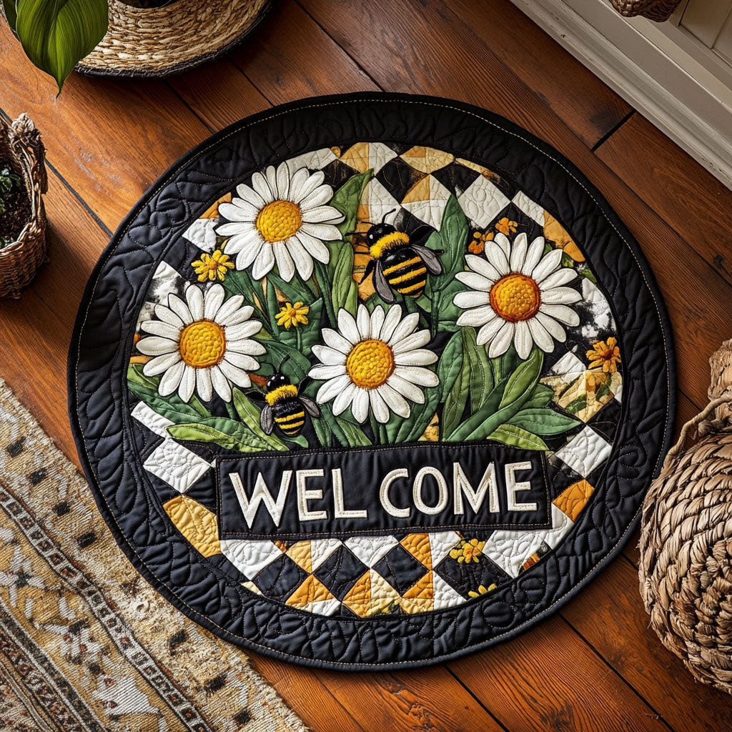 Bee In Daisy WY2204002CL Quilted Round Mat