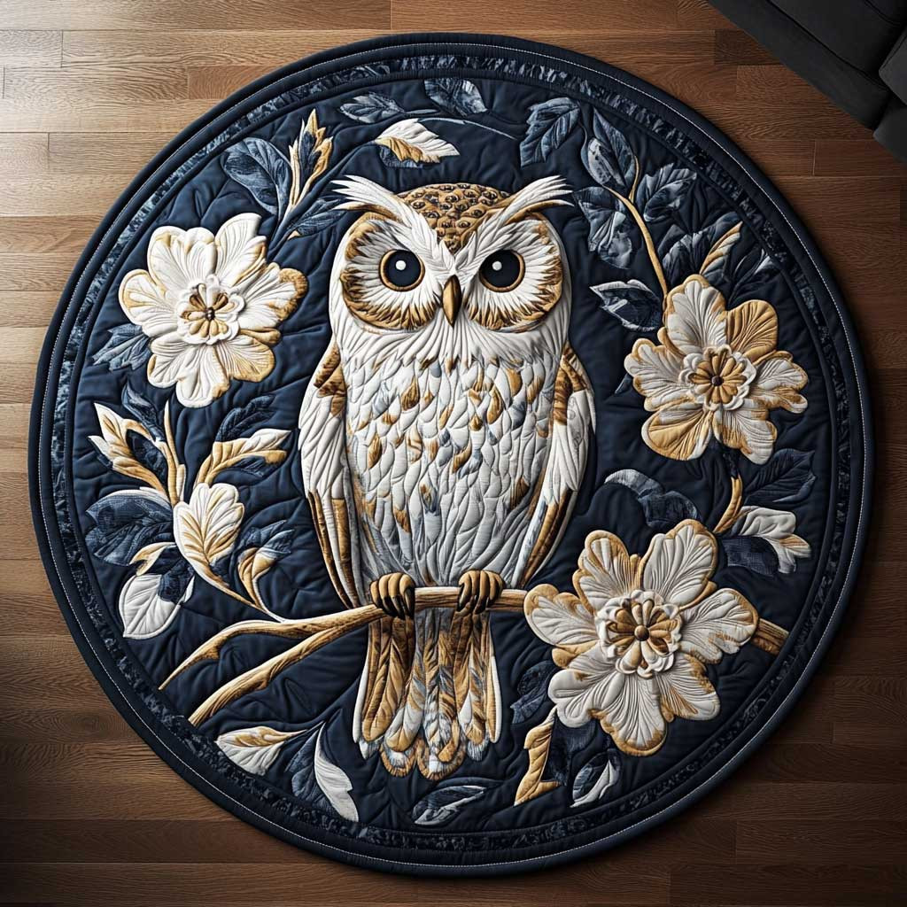 Mysterious Owl CQ2504009CL Quilted Round Mat