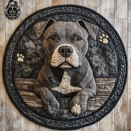 Charming Pitbull CP2304005CL Quilt Round Mat