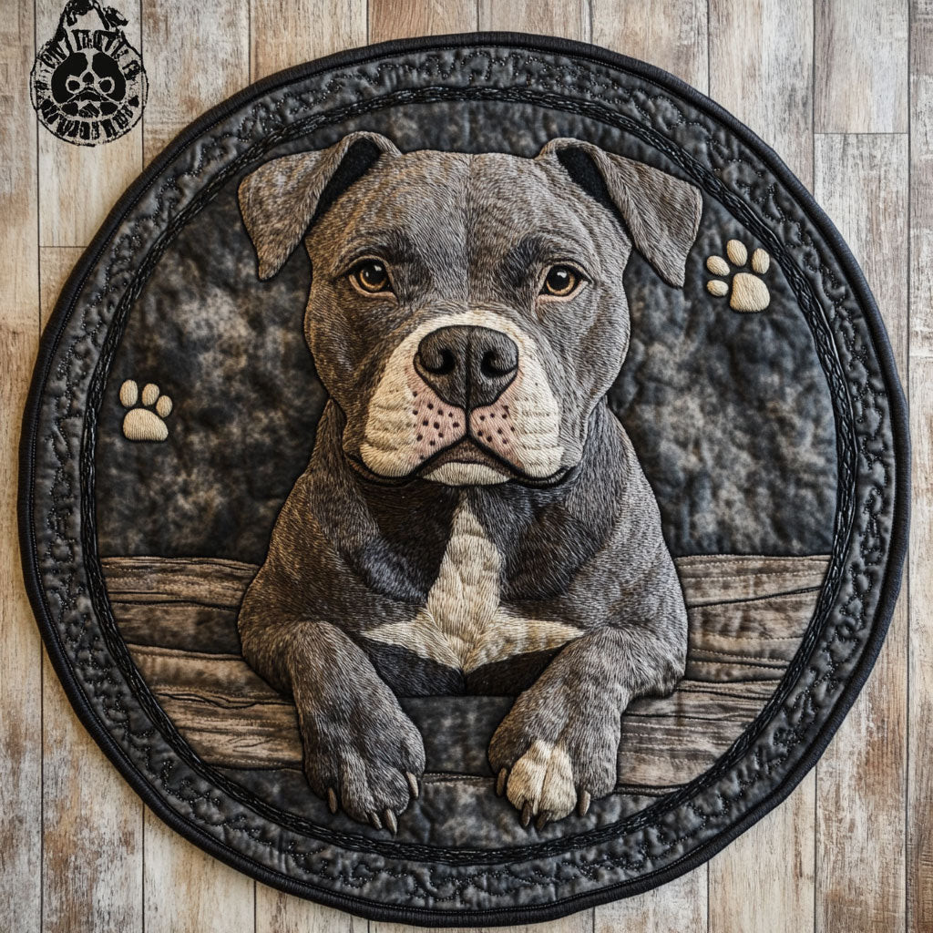 Charming Pitbull CP2304005CL Quilt Round Mat