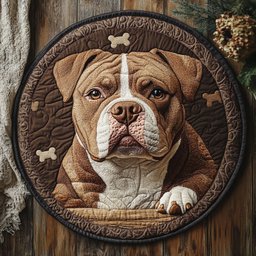 Bulldog's Embrace CP2304004CL Quilt Round Mat