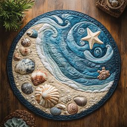 Seashell Dream CM2204034CL Quilted Round Mat