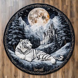 Snow White Tiger WN2504043CL Quilted Round Mat