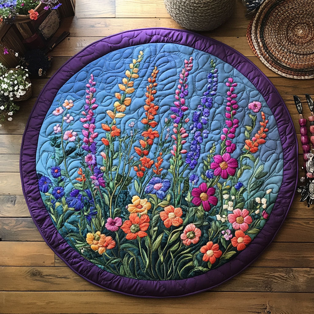 Wildflower Whispers WY2304050CL Quilted Round Mat