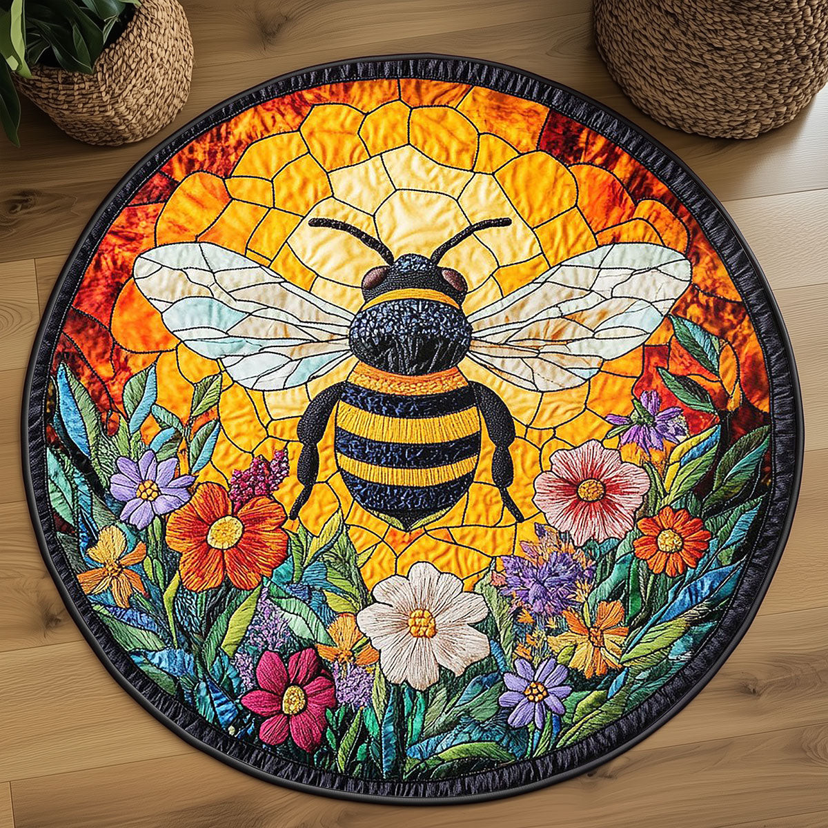 Queen Bee Aura WP2204051CL Quilted Round Mat