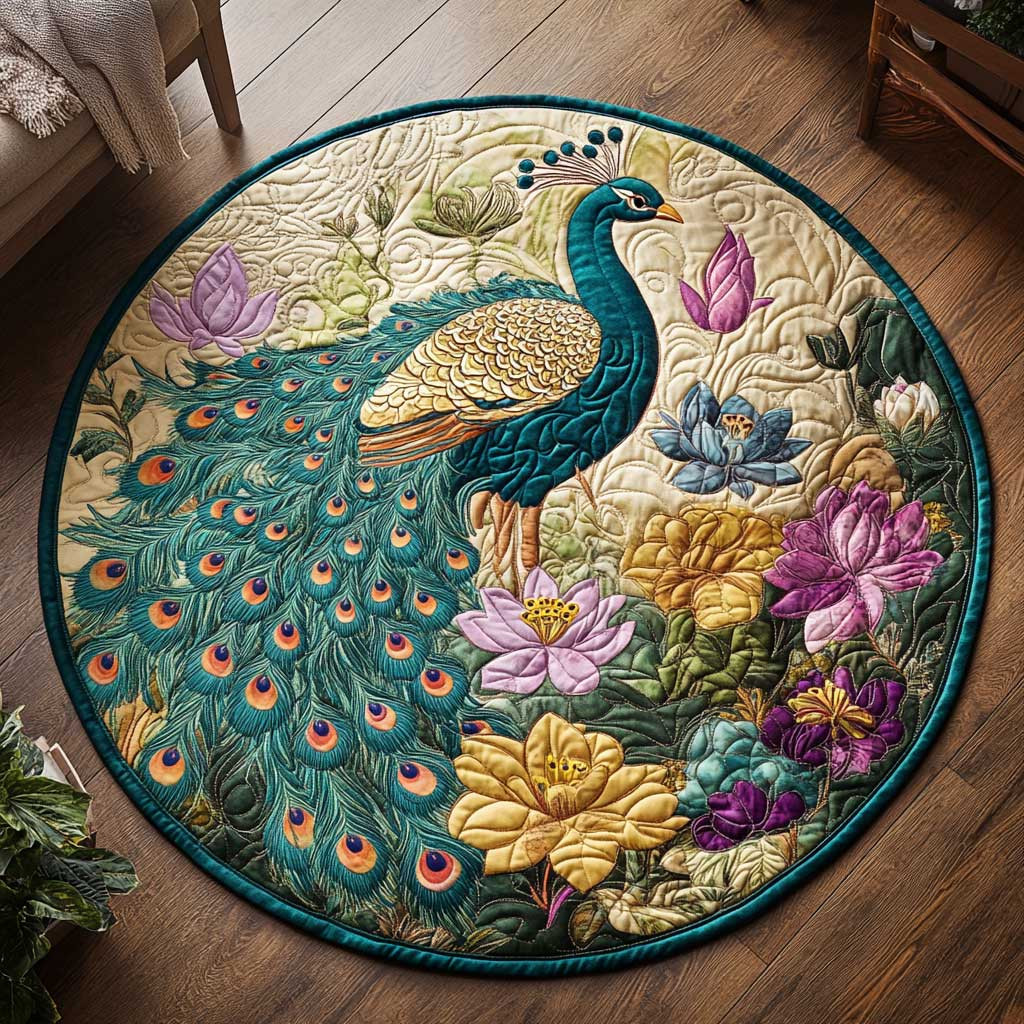 Multi-Color CQ2404015CL Quilted Round Mat