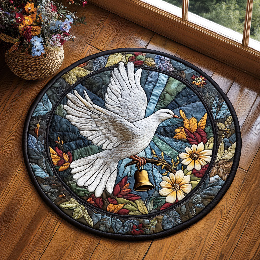 Dove In Ring Forest WY2204012CL Quilted Round Mat
