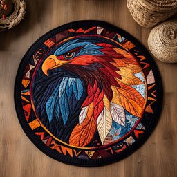 Portrait Of Eagle WY2204028CL Quilted Round Mat
