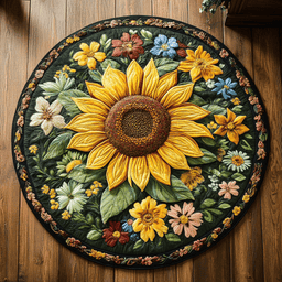 Floral Radiance WY2804008CL Quilted Round Mat