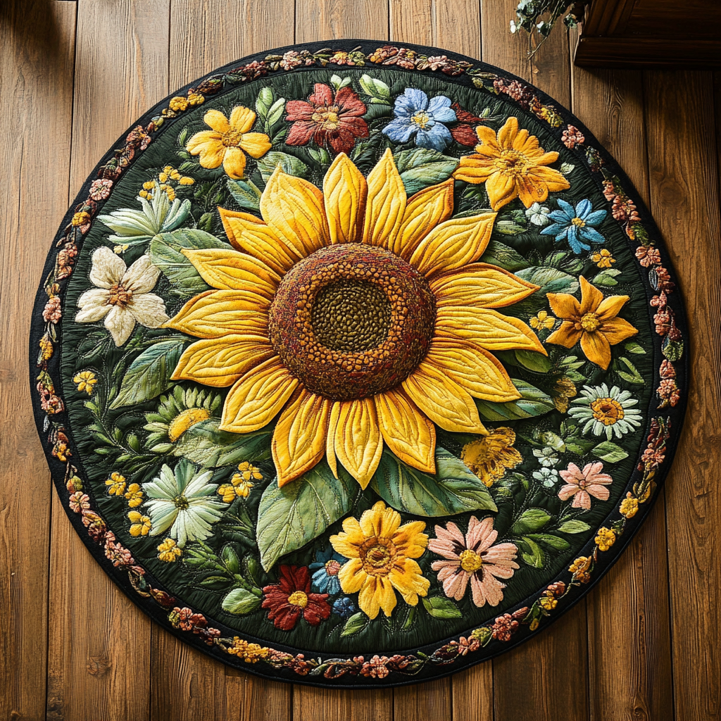 Floral Radiance WY2804008CL Quilted Round Mat