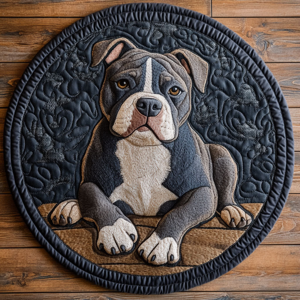 Grey Pitbull CP2304006CL Quilt Round Mat