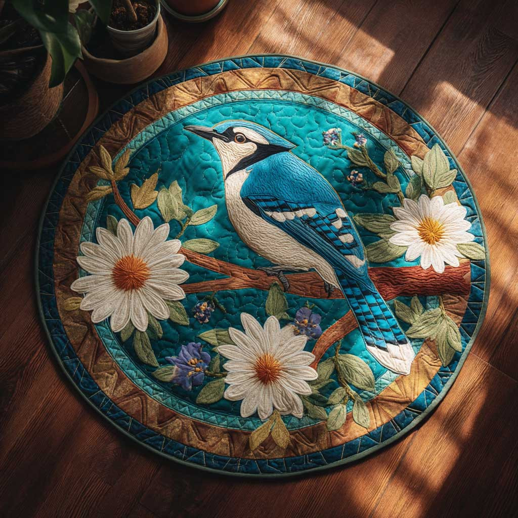 Wandering Bird CQ2404022CL Quilted Round Mat