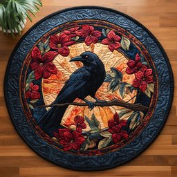 Midnight Raven CM2304008CL Quilted Round Mat