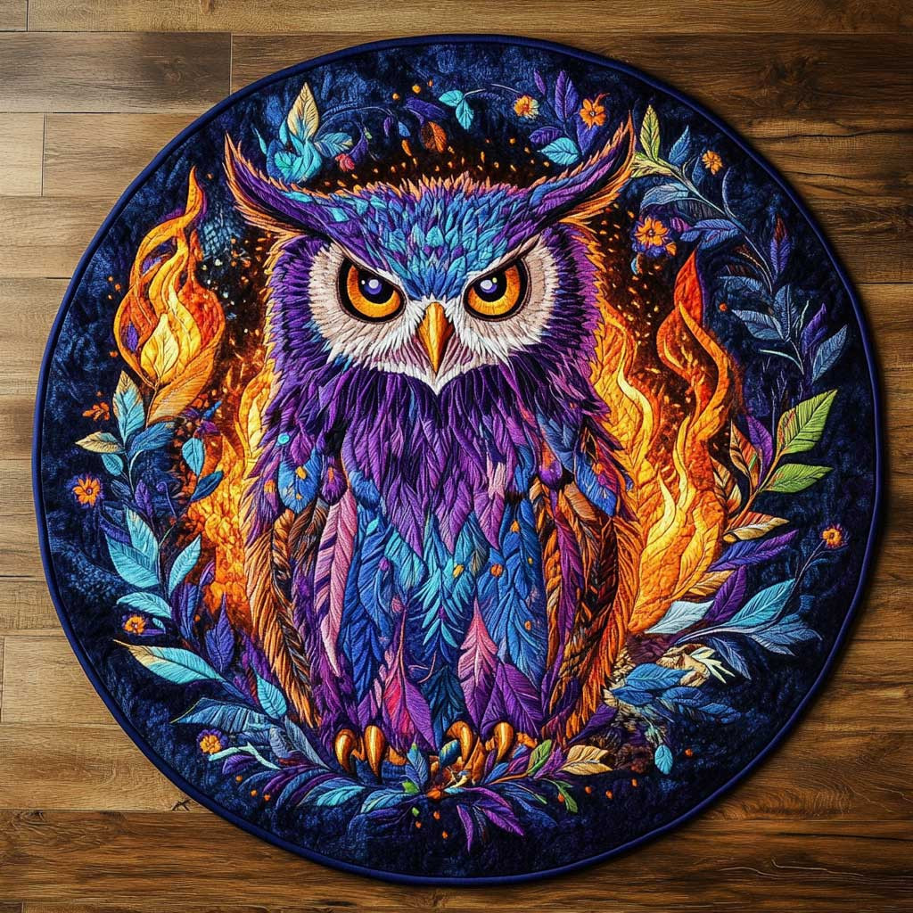 Mystical Owl WN2204041CL Quilted Round Mat