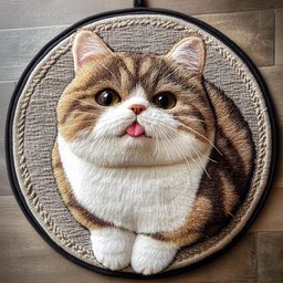 Naughty Kitty CP2104016CL Quilt Round Mat