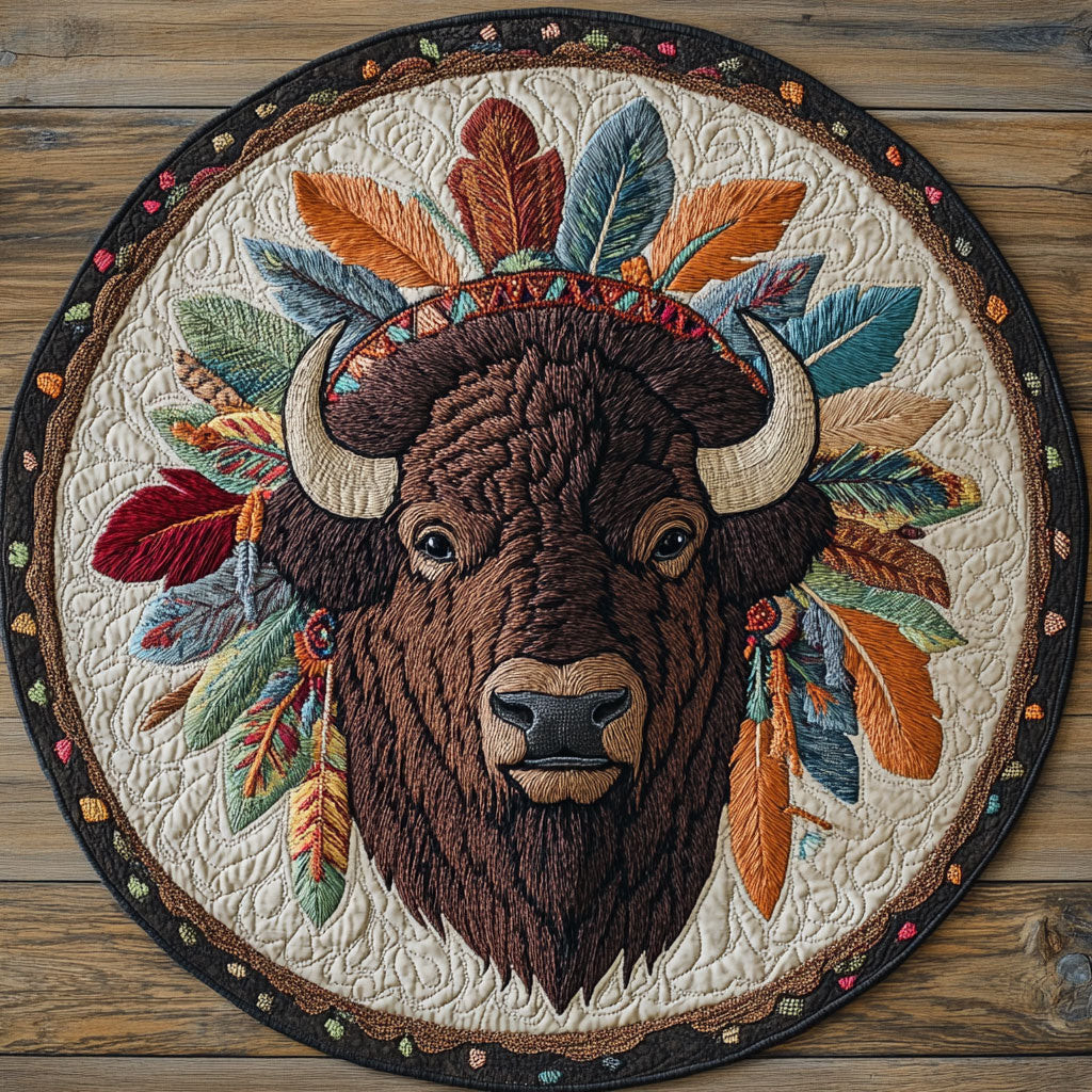 Native Bison CP2104018CL Quilt Round Mat