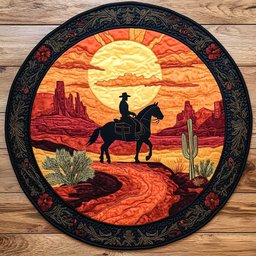 Sunset Ride WN2204059CL Quilted Round Mat