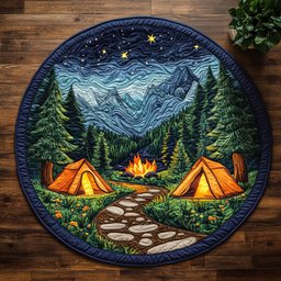 Under the Stars CM2304017CL Quilted Round Mat