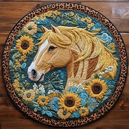Golden Horse WN2404009CL Quilted Round Mat