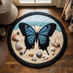 Butterfly Shore WY2404004CL  Quilted Round Mat