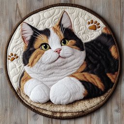 Tricolor Playful CP2304010CL Quilt Round Mat