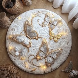 Royal Butterfly WY2304041CL Quilted Round Mat