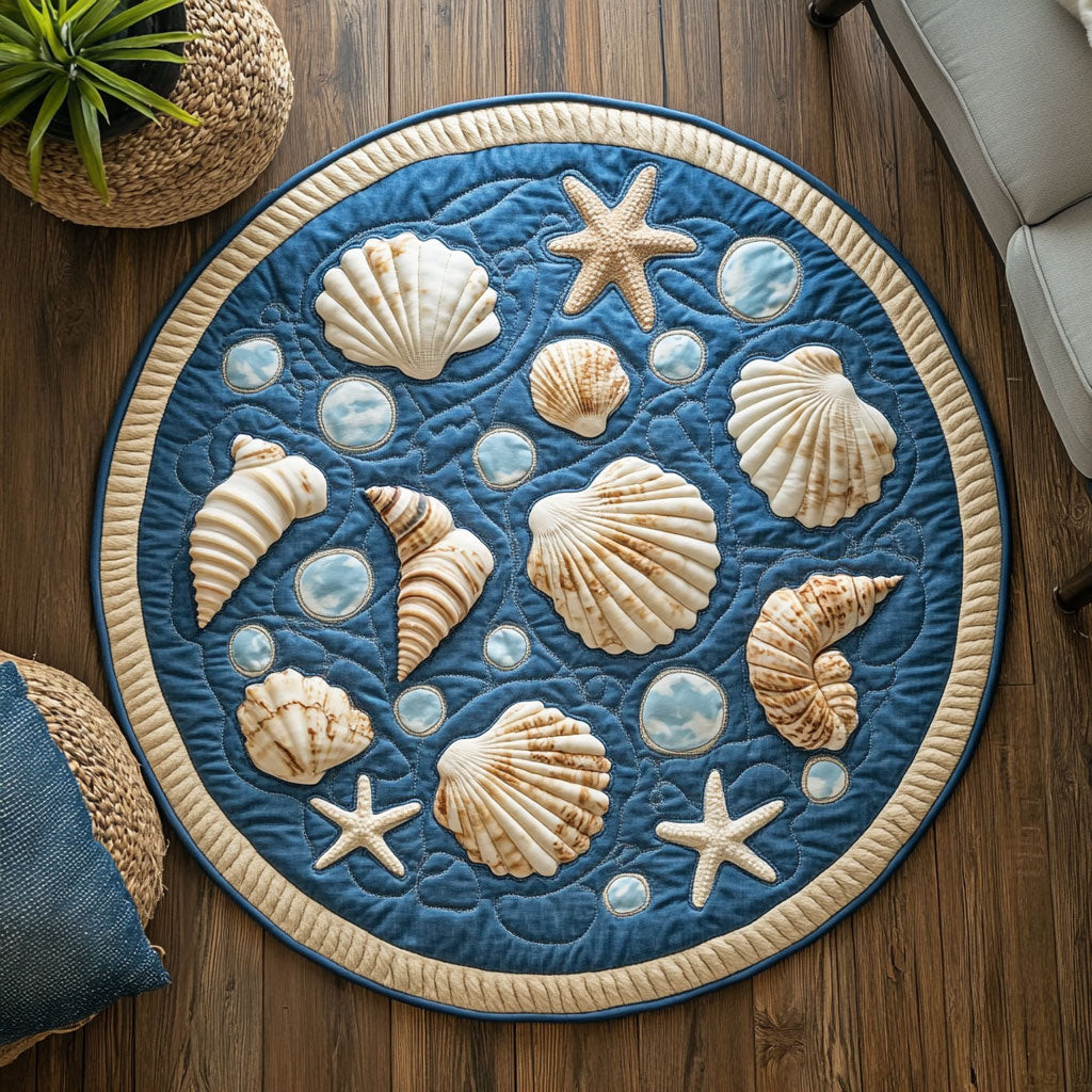 Seashell Array CM2404023CL Quilted Round Mat