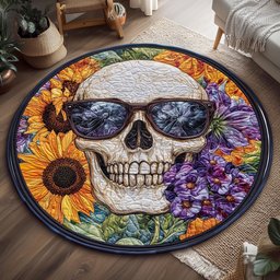 Skull Serenade WP2304020CL Quilted Round Mat