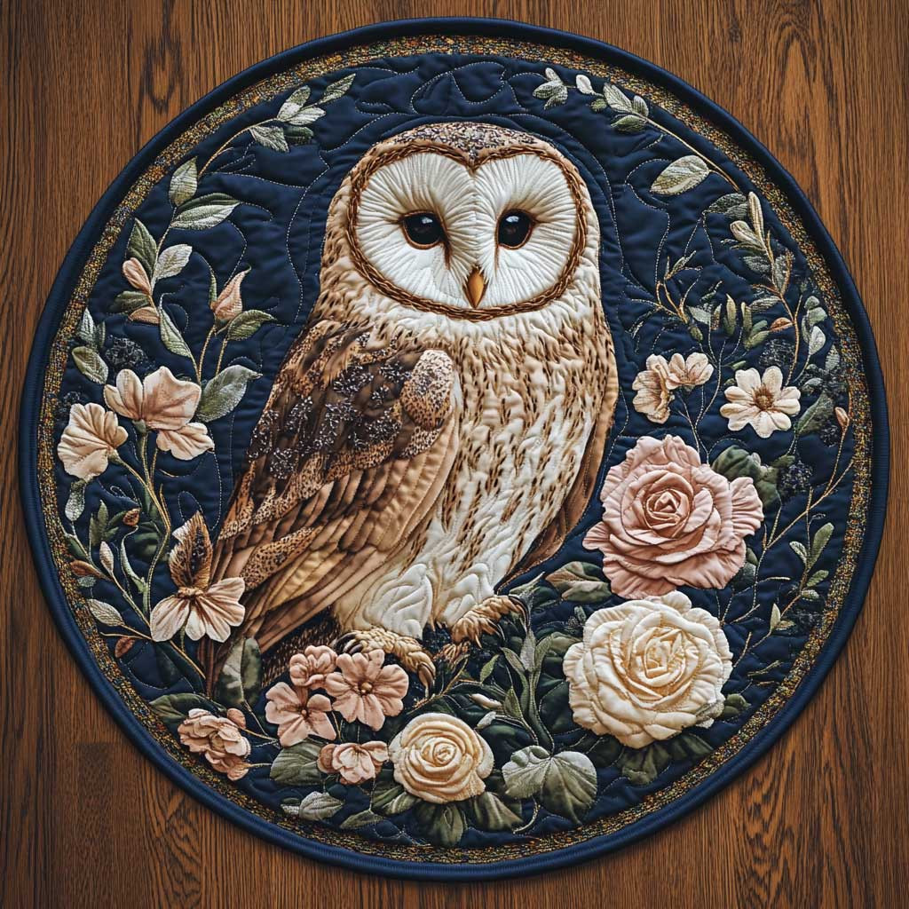 Owl And Rose CQ2404016CL Quilted Round Mat