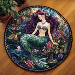 Ocean Muse CM2404047CL Quilted Round Mat