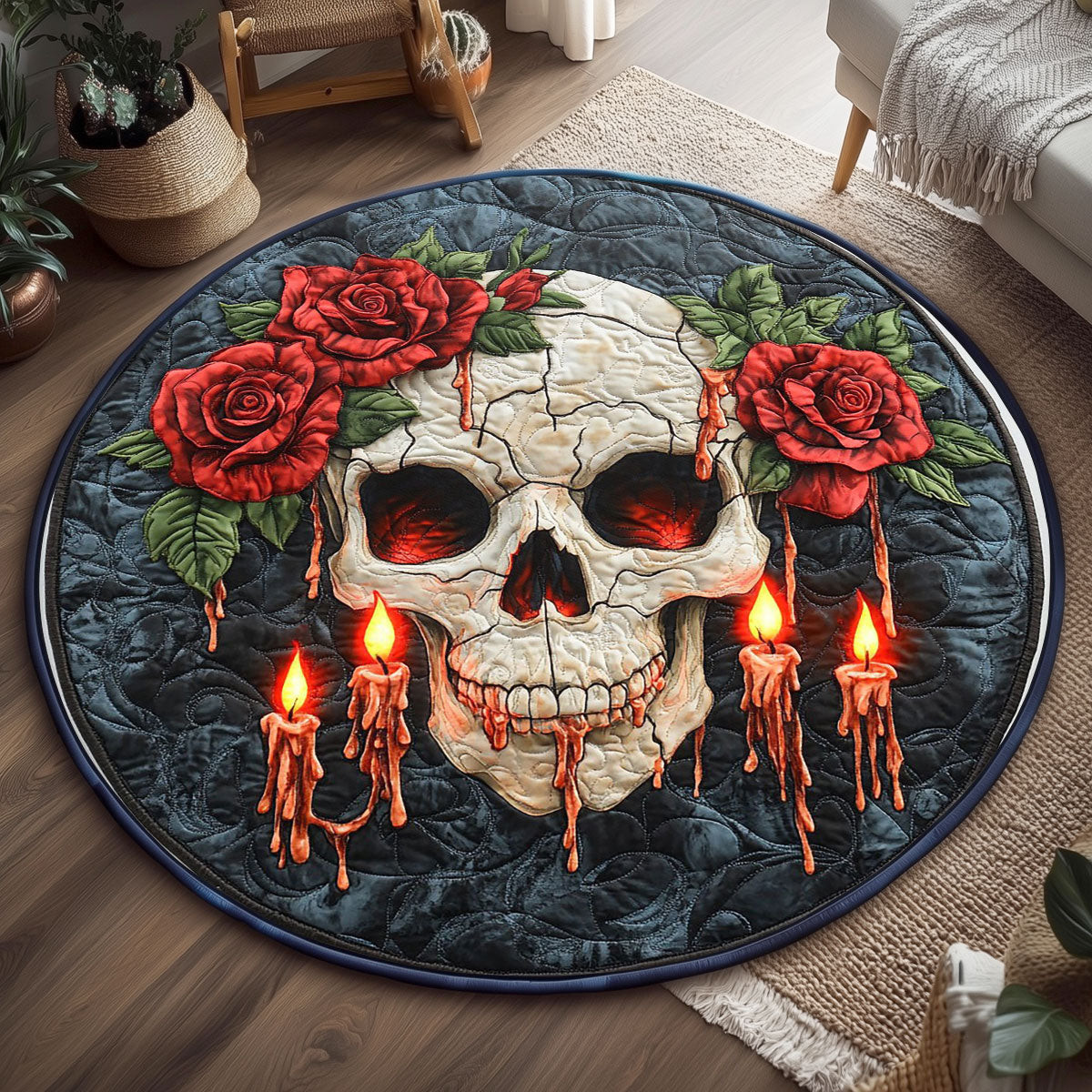 Mystic Bloom Cradle WP2304016CL Quilted Round Mat